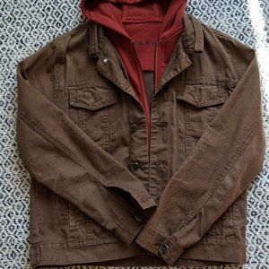 NEVADA Brown Jean Jacket with Hood